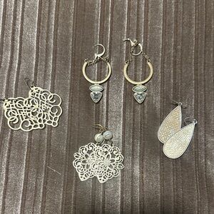 Elegant Gold and Silver Earrings Set